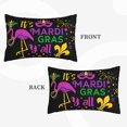 thumbnail image 4 of Binfone Mardi Gras With Flamingo Standard Size Pillowcase, Long Staple Pure Cotton Envelope Closure Pillow Cover,14"X20", 4 of 9