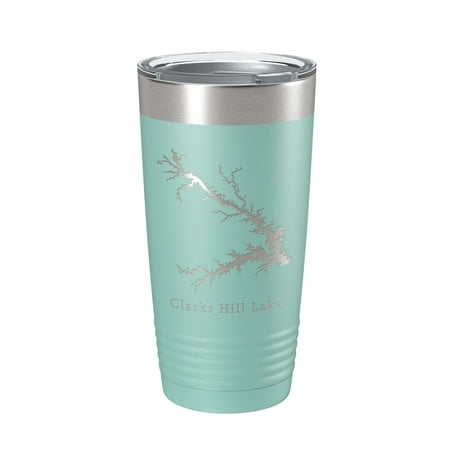 

Clarks Hill Lake Map Tumbler Travel Mug Insulated Laser Engraved Coffee Cup J. Strom Thurmond Reservoir GA SC 20 oz Teal