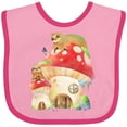 thumbnail image 3 of Inktastic Mushroom Cottage Boys or Girls Baby Bib, 3 of 4