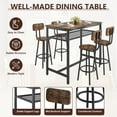 thumbnail image 3 of PAPROOS 5 Piece Dining Table Set, Counter Height Bar Table and Bar Stools Set with Storage Rack,Kitchen Table Set for Dining Room, Breakfast Nook, Brown, 3 of 7