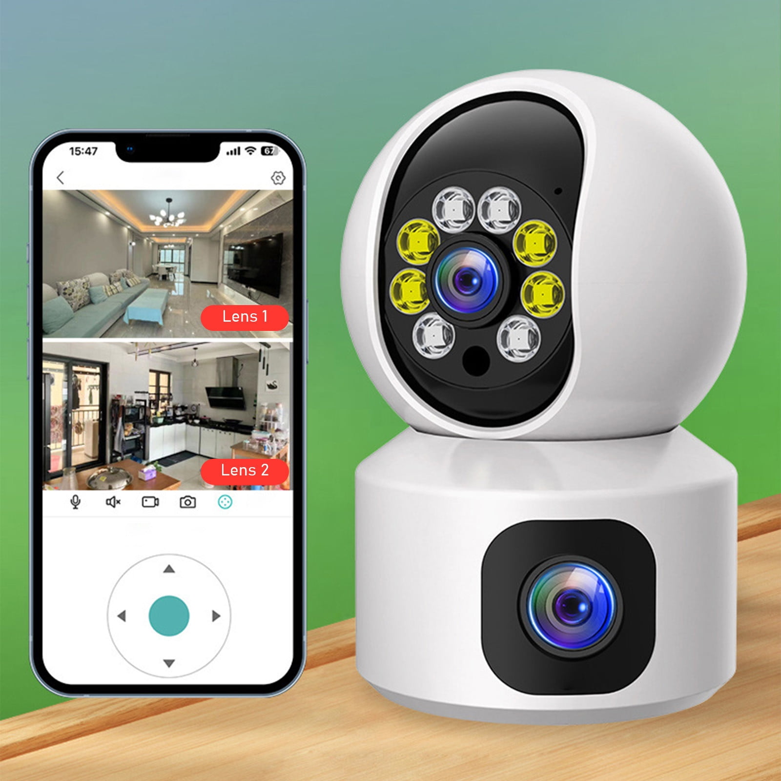 Indoor Security Camera, Wireless Wifi 2K Home Camera with Night Vision, Phone App for Baby or Pet Monitor, Motion Detection Alert, 32G Sd Card Included