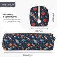 thumbnail image 3 of Fotbe Spaceships And Stars In Outer Space Pattern Leather Pencil Case, Pencil Pouch with Durable Zipper, Compact and Stylish Organizer for Stationery, Art Supplies, Travel Essentials, 3 of 7