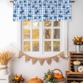 thumbnail image 2 of Blue Blueberry Tie Up Valance Curtains for Windows, Kitchen Curtains Window Treatments, Checkered Fruits Farmhouse Art Short Window Shades Valances for Bedroom Bathroom Cafe 42"x12", 2 of 8