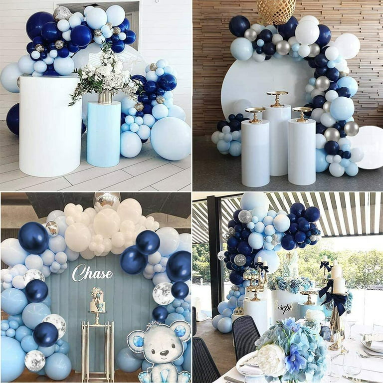 Yansion Balloon Arch Kit Balloon Garland - Strong Thick Balloons, Metallic  Silver, Navy Blue Chrome, Birthday Party Decor, Decorations for Parties