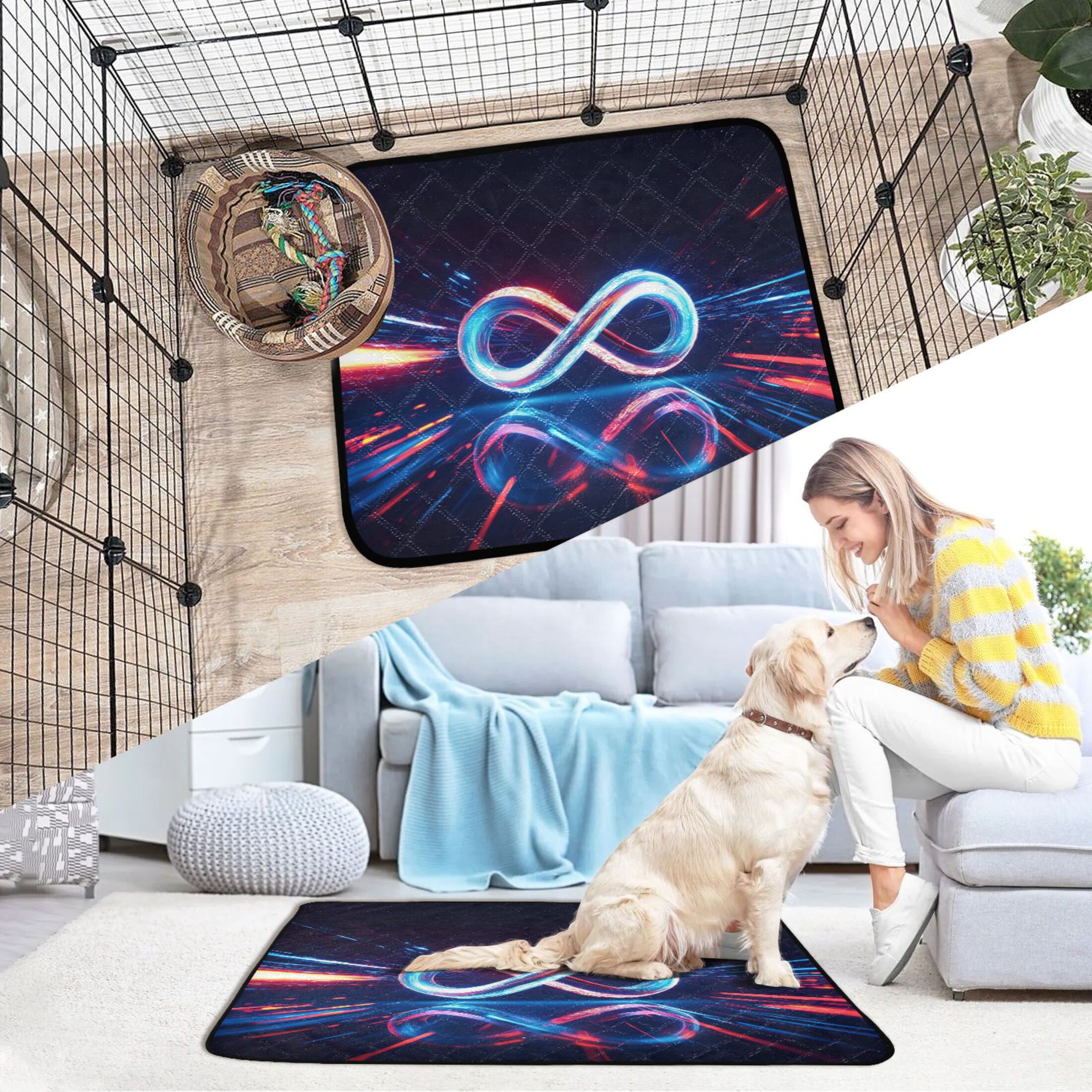 Washable Pet Pee Pads with Super Absorbent Reusable Training Pads for Dogs & Cats The Infinity Symbol