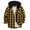 Yellow, variant on Casual Mens Jacket Plaid Patchwork Hooded Button Long Sleeve Shirt Blouse Fall And Winter Coats 2025