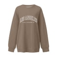 thumbnail image 4 of WEIWEN Los Angeles California Sweatshirt for Women Dressy Casual Long Sleeve Shirts for Women Oversized Tops Loose Fit Fall Workout Sweaters Women's Fashion Clothing Coffee, S, 4 of 4