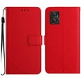 thumbnail image 2 of For Motorola Moto G Power 5G (2023) Wallet Case with [RFID Blocking] [Wrist Strap] [Support Kickstand] Leather Lattice Embossed Flip Magnetic Clasp Cover Credit Card Holder Case, Red, 2 of 9
