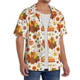 thumbnail image 2 of Wukai Thanksgiving With Turkey Men's Casual Short-Sleeve Button Down Shirt,Cuban Shirts for Men,Mens Short Sleeve Dress Shirts-Medium, 2 of 5