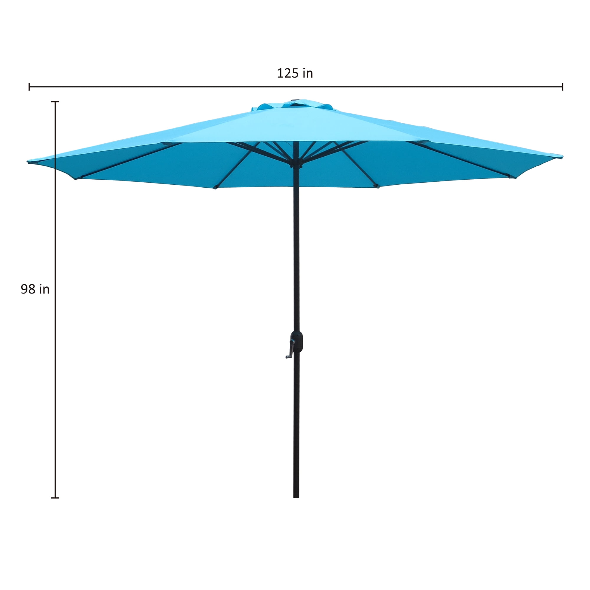 Abble 11FT Outdoor Patio Umbrella with Crank Handle, Market Umbrella with 8 Sturdy Umbrella Ribs, Waterproof for Garden Deck Backyard Pool, Navy