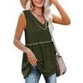 thumbnail image 2 of MIANHT Peplum Knit Summer Tank Tops for Women 2023 Trendy Loose Tunics Flowy Swing Loose Sleeveless Shirts Tee V-Neck ​Blouse, 2 of 8