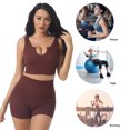 thumbnail image 5 of 2pcs Set Yoga Bra Shorts Nylon Women Crop Top Legging (L U Shape Coffee) Sywqhk Para Estrenar, 5 of 5