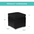 thumbnail image 2 of JJUN Set of 2 Wicker Ottomans, Multipurpose Outdoor Furniture for Patio, Backyard, Additional Seating, Footrest, Side Table w/Storage, Removable Cushions - Black/Black, 2 of 15