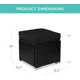 thumbnail image 2 of JJUN Set of 2 Wicker Ottomans, Multipurpose Outdoor Furniture for Patio, Backyard, Additional Seating, Footrest, Side Table w/Storage, Removable Cushions - Black/Black, 2 of 15