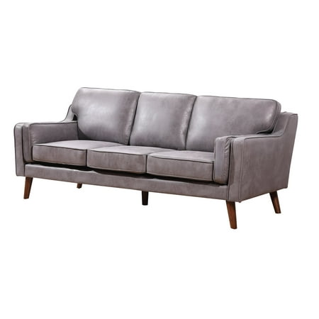 Us Pride Furniture San Francisco Modern Luxurious Faux Leather Sofa Us Pride Furniture San Francisco Modern Luxurious Faux Leather Sofa Gray