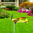 thumbnail image 2 of Hilandero de viento de avión, hilanderos de viento de avión de 20*18 cm, veleta de avión, veletas, molino de viento de jardín al aire libre, avión de hierro metálico, clima de avión, 2 of 5