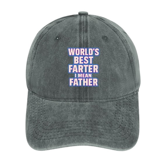 Worlds Best Farter I Mean Father Gray Baseball Cap for Men Women, Adjustable Snapback Hats Cotton Hat