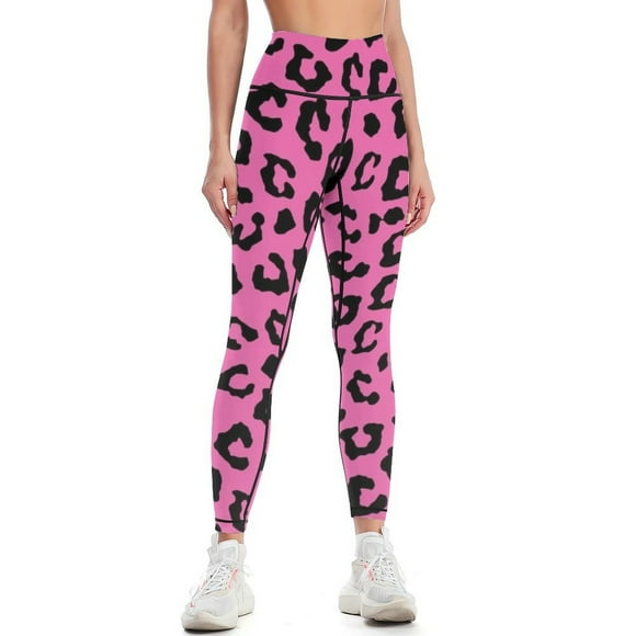 Pink Cheetah Print Leggings joggers for sportswear gym Women's high waist Womens Leggings