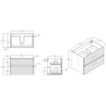 thumbnail image 6 of Blossom Annecy 30" Wall Mounted Vanity | Dark Walnut Strip | Matte Black Ceramic Sink | Floating Bathroom Cabinet, 6 of 8