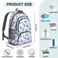 thumbnail image 5 of Butterfly and Green Purple Pattern Cute School Backpack Bag with Padded Back and Adjustable Shoulder Straps 16.9 X 12.6 X 5.9 Inches, 5 of 5