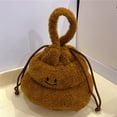 thumbnail image 3 of Bolso Mano Felpa Con Cordón Suave para Mujer Peludo Dibujos Animados Cierre Versátil Parodia Femenina, 3 of 8