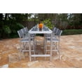 thumbnail image 6 of Belvedere 7-Piece Brushed Aluminum Outdoor Patio Furniture Bar Table Set with Bar Table and Six Bar Chairs, 6 of 11