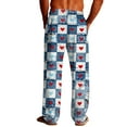 thumbnail image 6 of Stamzod Mens Lounge Pants Summer Soft Plaid Pajama Pants Men Plus Size Loose Casual Pajama Bottoms with Pockets Blue B XL, 6 of 9