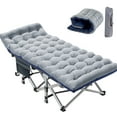 thumbnail image 3 of NAIZEA Oversized Heavy Duty Outdoor Camping Cot Bed with with Mattress, Portable Folding Bed for Adults, Rollaway Guest Bed Sleeping Cot with Carry Bag, 900 lbs, 3 of 7