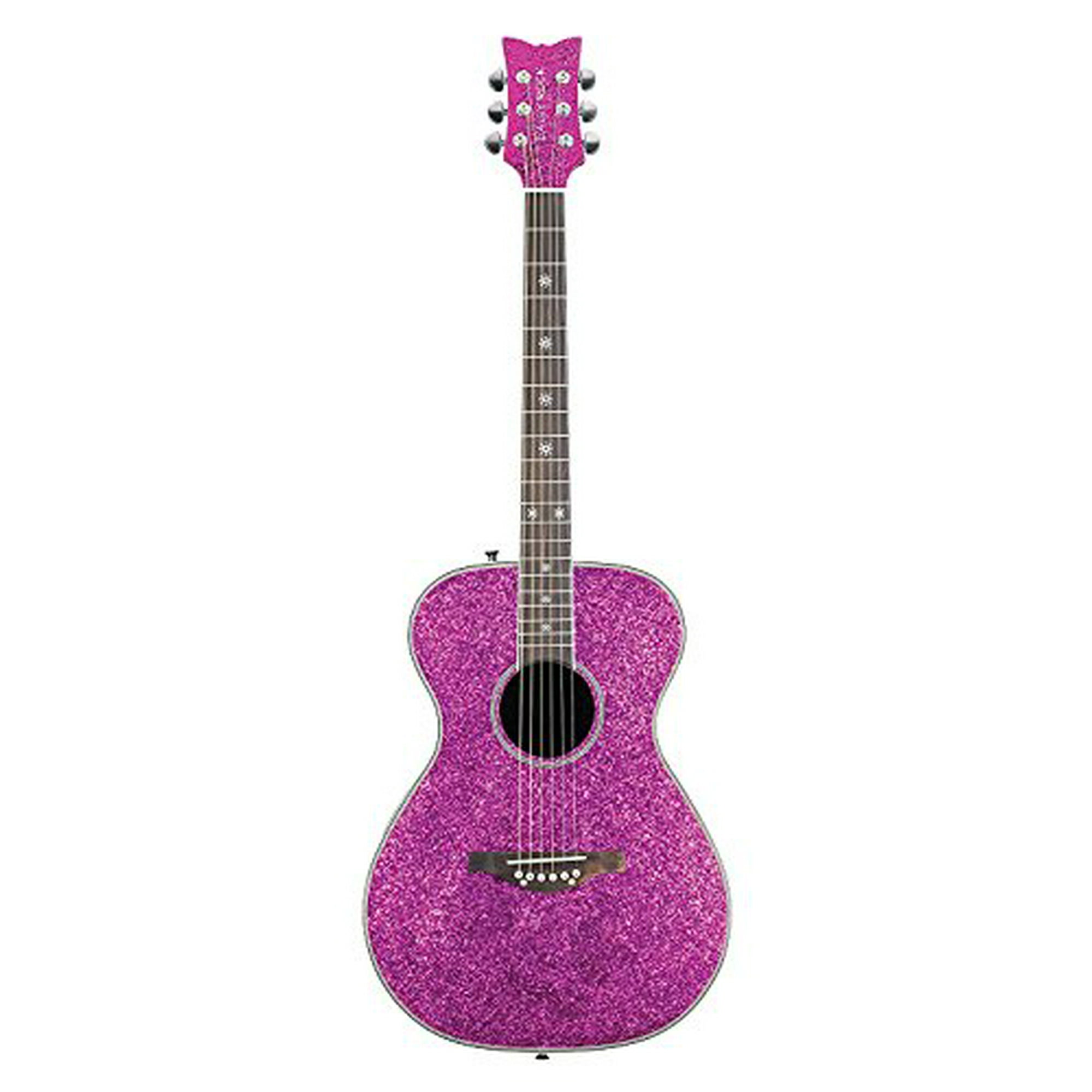 Daisy Rock 6 String Acoustic-Electric Guitar, Pink Sparkle (DR6225