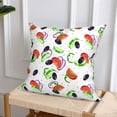 thumbnail image 6 of Throw Pillow Covers, Tomato Eggplant Cucumber Soft Square Pillow Cases with Invisible Zipper for Couch Bed Sofa, Farmhouse Fall Home Decor 16"x16", 6 of 7