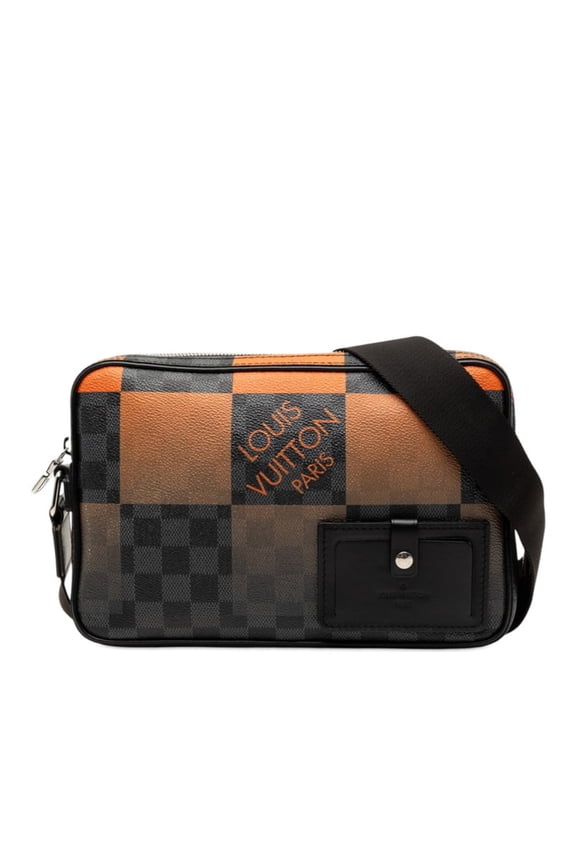Pre-Owned Louis Vuitton Damier Graphite Giant Alpha Messenger Crossbody Shoulder Bag N40421...
