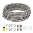 thumbnail image 2 of Wire Rope Kit, Easy Installation UV Proof 66ft Length Outdoor Wire Rope Kit Rugged  for Garden, 2 of 7