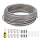 thumbnail image 2 of Kit de cable de alambre de acero, kit de cable de alambre de 3 mm de diámetro, instalácreo multifuncional fácil 304 acero inoxidable de longitud de 66 pasteles para la cerca, 2 of 7