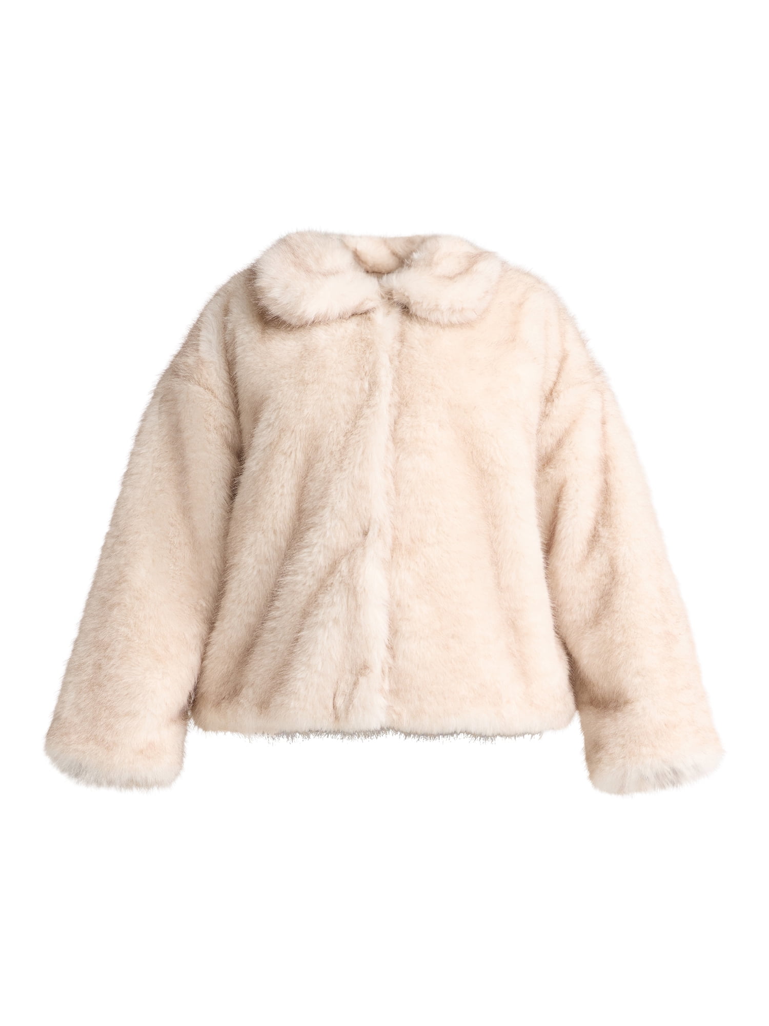 Time and Tru Women's Long Faux Fur Jacket, Sizes XS-3X