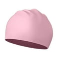 thumbnail image 2 of Gorro de natación de silicona con protección para los oídos, para piscina, deportes acuáticos, gorro de baño, de ducha unisex para cabello largo y Rosa, 2 of 8