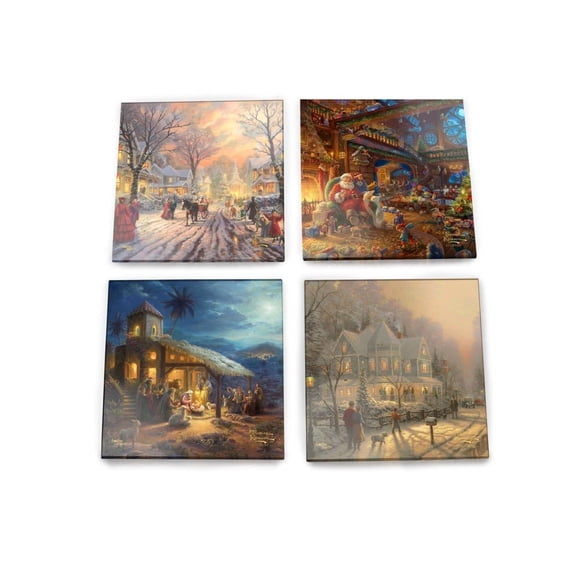 Thomas Kinkade Studios (Christmas Scenes) StarFire Prints™ Glass Coaster Set of Four SPCSTR1221