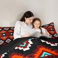 thumbnail image 4 of Manfei Southwestern Aztec Twin Comforter Sets, , Orange Black Bedding Set, Black Reversible 2 Pieces, 1 Comforter and 1 Pillowcase, 4 of 6