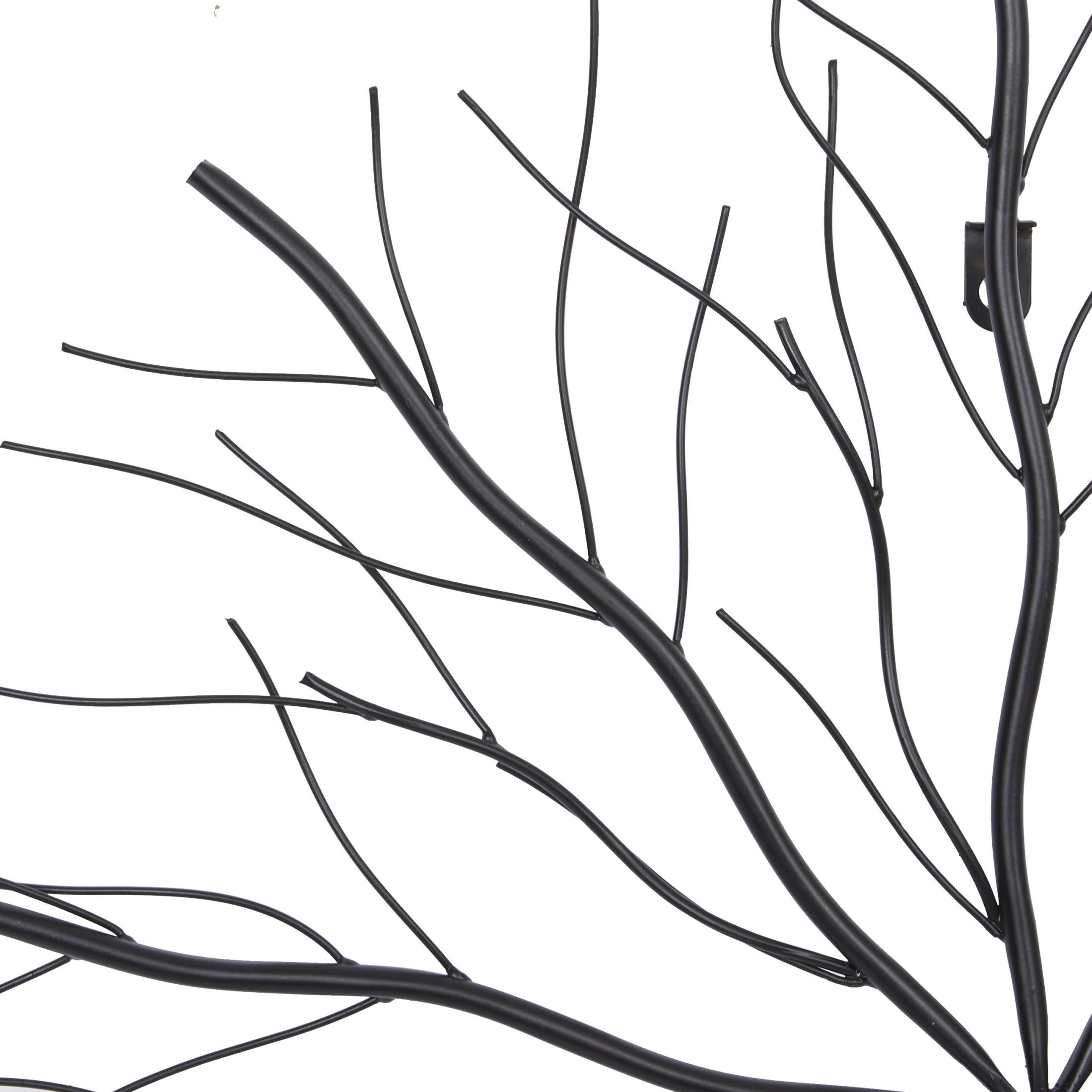 DecMode Black Metal Starburst Wall Decor with Branch Inspired Design (3 Count)