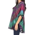 thumbnail image 4 of Sakkas Sunia Tie Dye Caftan Sleeve Blouse | Cover Up - Green - One Size, 4 of 5