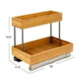 thumbnail image 2 of Household Essentials Glidez Steel and Bamboo Pull-Out/Slide-Out Storage Organizer for Under Sink or Cabinet Use - 2 -Tier Design - Fits Standard Size Cabinet or Shelf, Natural and Chrome, 2 of 12