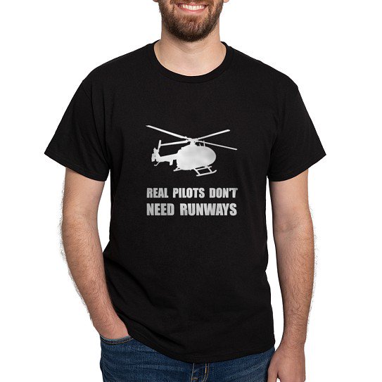 CafePress - Helicopter Pilot Runways T Shirt - Men's Classic Cotton T-Shirts