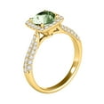 thumbnail image 4 of Aonejewelry 0.95 Ct. Ttw Diamond and Cushion Cut Green Amethyst Ring in 10K Yellow Gold, 4 of 4