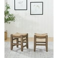 thumbnail image 3 of Alaterre Newport Set of Two 18"H Wood Stools with Rush Seats, 3 of 8