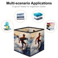 thumbnail image 2 of Surfing in Summer Large Capacity Foldable Storage Basket with Handle, 10.8"x10.5"x10.6" - Storage Bins, Storage Containers, 2 of 6