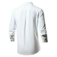 thumbnail image 4 of Mens T-shirts Men's Long Sleeved Shirt Large Size Colored Shirt Active Long Sleeve Men Ling Sleeve Petite Turtleneck Tops Men Stretch Valentines Day Dress Shirts Peach Fit White L, 4 of 4