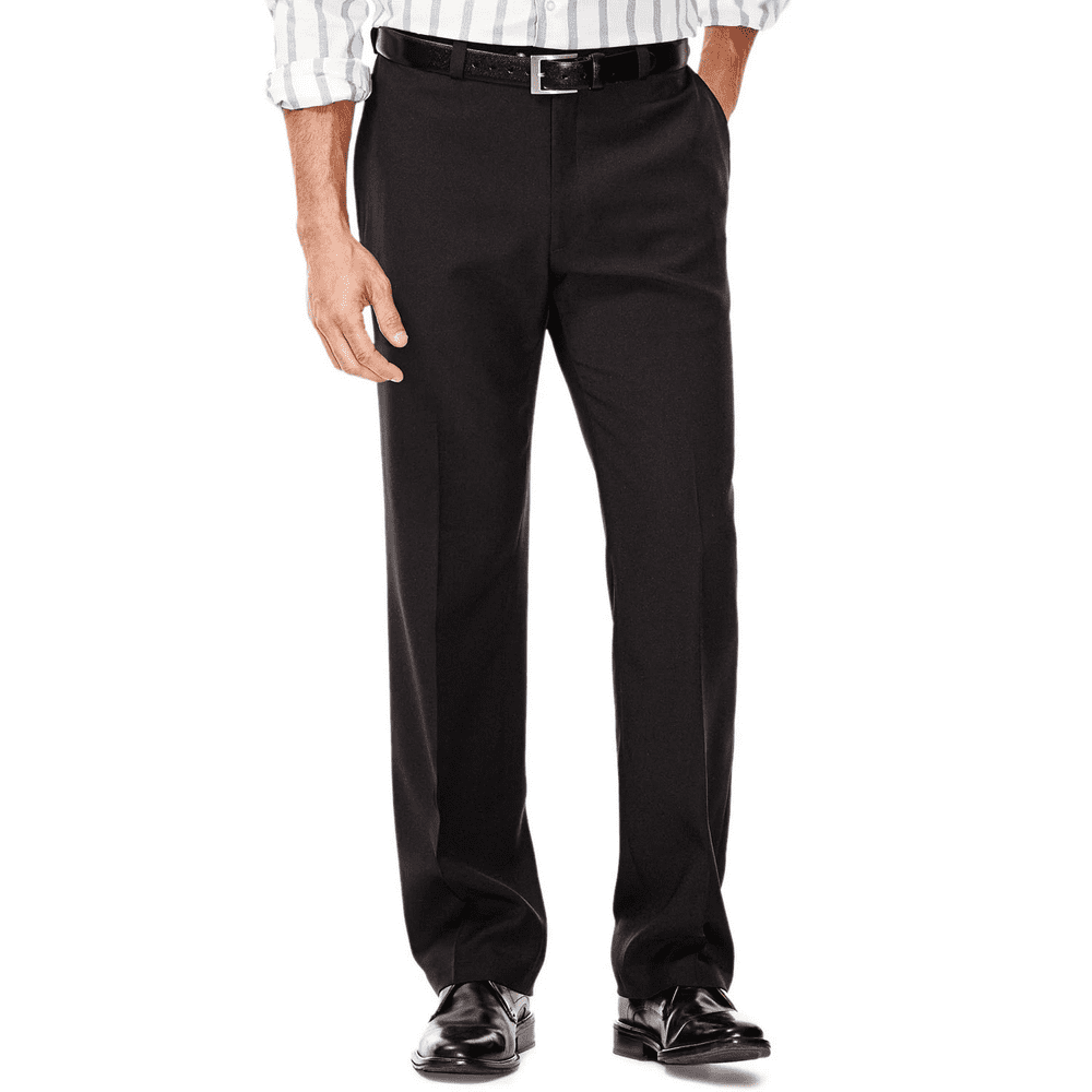 Haggar HAGGAR Men's Travel Performance Dress Pant in Black, 44W x 30L