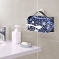 thumbnail image 6 of Blue Floral Pattern on Dark Tissue Box Cover Leather Square Rectangle Tissue Box Holder for Bathroom Living Room Desk Office Decor, 6 of 7
