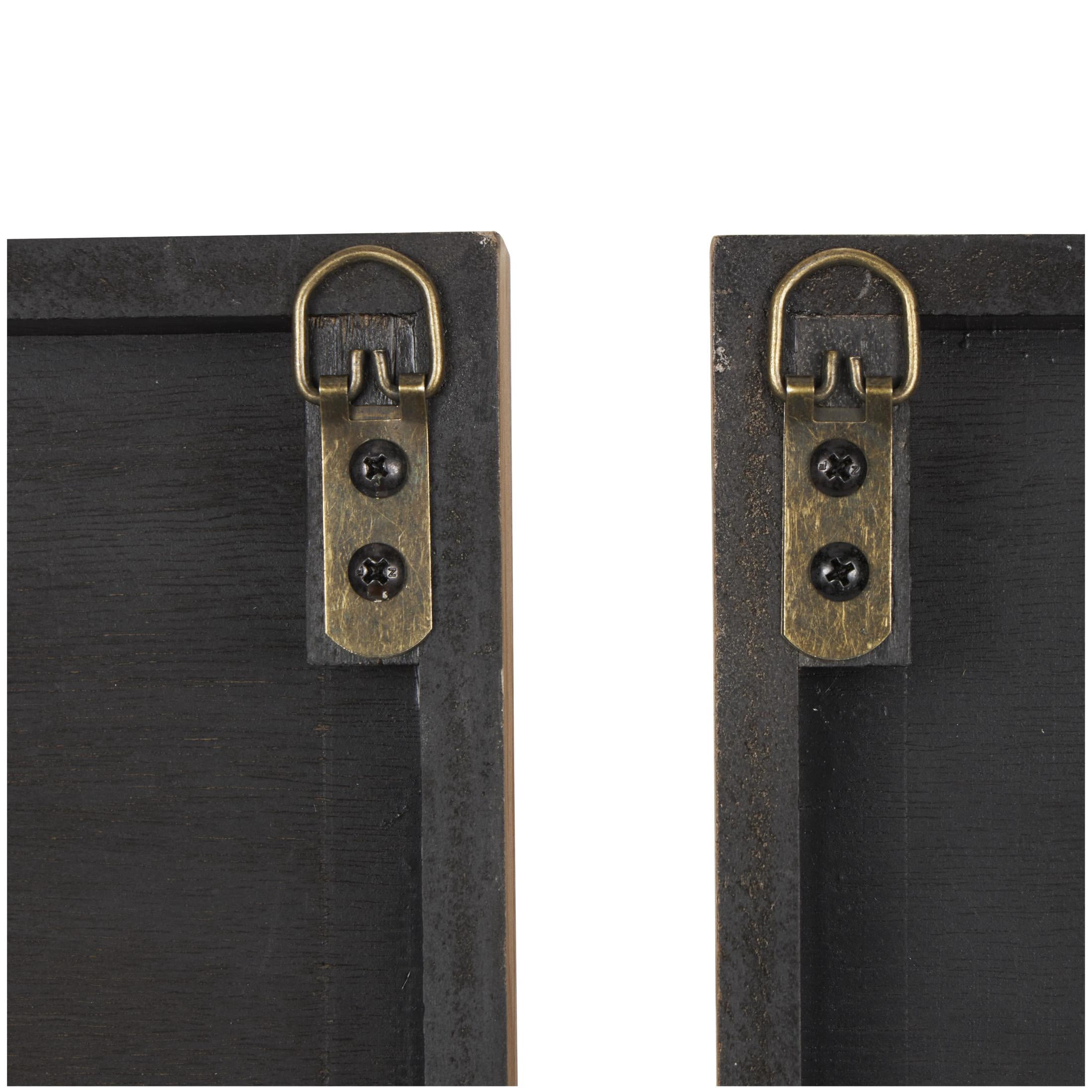 DecMode Brown Wooden Handmade Carved Two-Toned Geometric Wall Decor (2 Count)