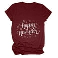 thumbnail image 4 of felwors Happy New Year Shirt for Women 2026 New Years Eve T-Shirt Countdown Fireworks Holiday Party Tops(Wine, L), 4 of 8