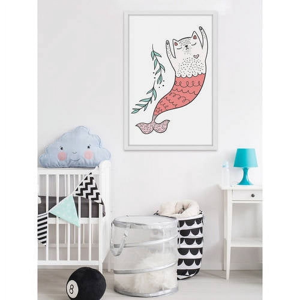 "Purrmaid 03" Framed Painting Print